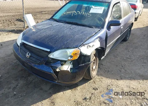 2003 Honda Civic Ex из США, поврежденный, VIN 2HGES26703H558920